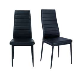 Living and Home Dining Chairs Set of 2, Modern Faux Leather High Back Chairs