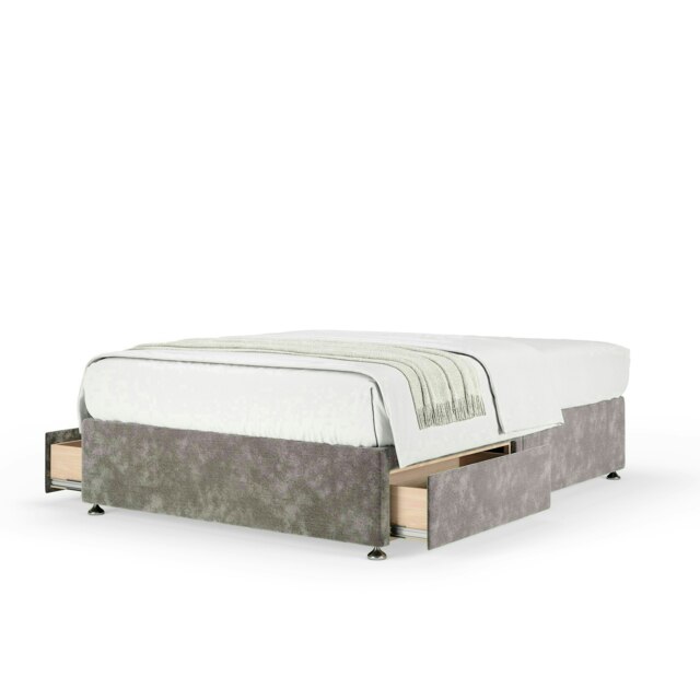Neptune Spring Silver Chenille 2 Drawer Divan Set Double