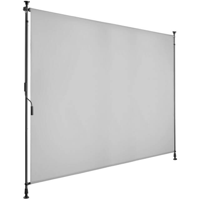 Retractable Awning Taija - tooless installation, with hand crank, retractable and UV blocking Grey light grey 200 x 310 cm 1