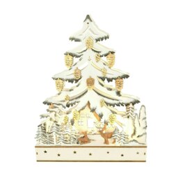 LED Wooden Christmas Tree Forest Scene
