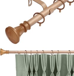 19 mm Extendable Metal Curtain Pole Rods - Bronze (Bell Finials, 210-360 cm)