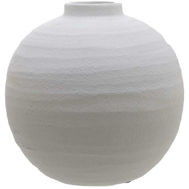 Hill Interiors Tiber Matte Vase - White - 28cm x 28cm x 28cm
