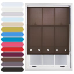 FURNISHED Roller Blinds Daylight Round Eyelet Light Filtering Easy Fit Trimmable Window Blind Brown Mocha (W) 240cm x (L) 165cm