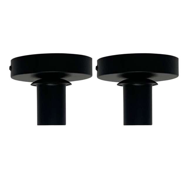 Set of 2 Cynthia - Black Ceiling Flush Lights for Easy Fit Shades