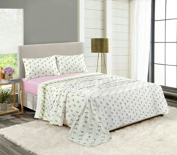 Rosebud Flannelette Pink Single Sheet Set