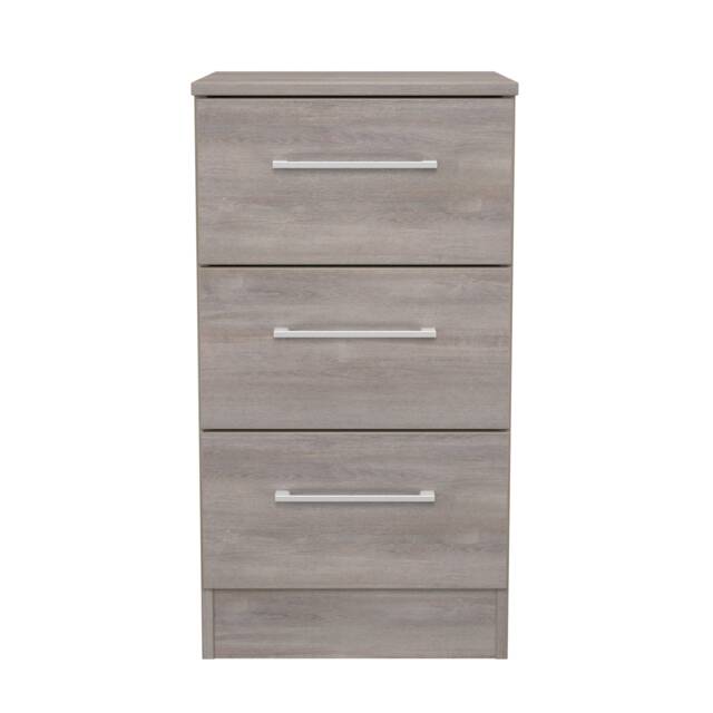 Gloucester 3 Drawer Bedside Cabinet in Grey Oak (Ready Assembled) Grey Grey Oak