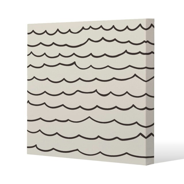 Wave Lines (Canvas Print) Cream