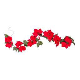 Homescapes Artificial Red Velvet Poinsettia Garland, 195 cm Long