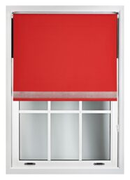 FURNISHED Thermal Blackout Roller Blinds with Diamante Edge Made to Measure Window Shade Red Red (W) 60cm x (L) 210cm