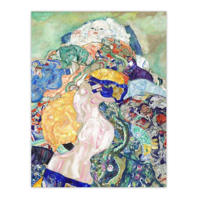 "Baby Cradle Painting Nursery Vintage Wall Art Print Gustav Klimt 24x32"""