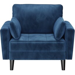Yaheetech Comfy Fabric Accent Chair Single Sofa with 2 Throw Pillows-Blue