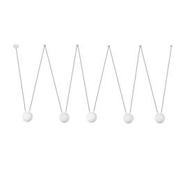 Mine 5 Light Ceiling Pendant White, Wood, E27
