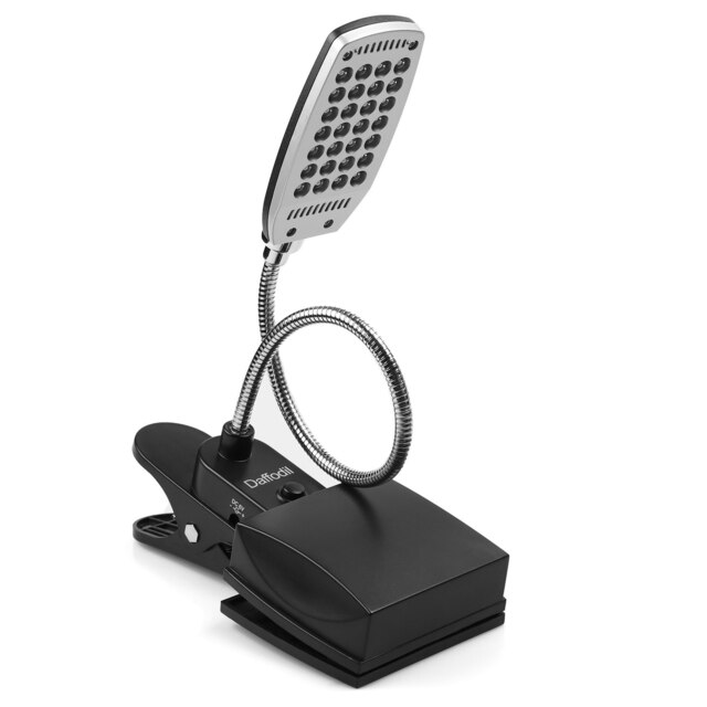 USB & Battery Powered LED Lamp Light - Desktop or Clip On - Flexible Gooseneck for Keyboard, Reading, Hobby, or Work - Daffodil ULT300 Silver