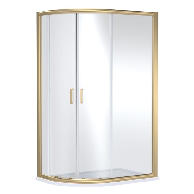 Balterley Contemporary Glass Offset Quadrant Shower Enclosure Copper Brushed Brass