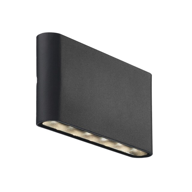 Nordlux Kinver Outdoor Wall Light Black Aluminium Sensor Intergrated LED Weatherproof - Mains Powered, IP54 Black Black