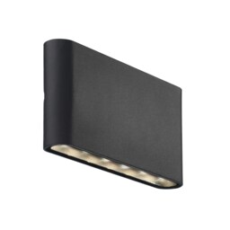 Nordlux Kinver Outdoor Wall Light Black Aluminium Sensor Intergrated LED Weatherproof - Mains Powered, IP54 Black Black
