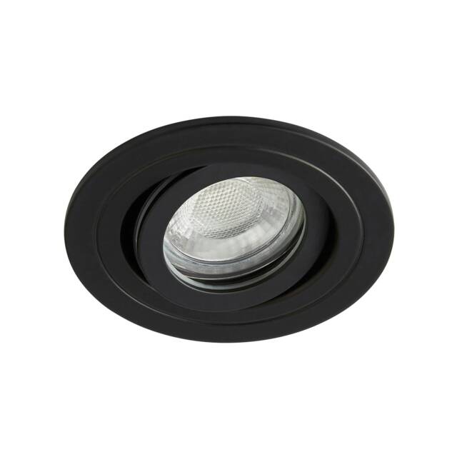 BHS Fion Circular IP65 Tiltable Downlight Black Matte Black 1