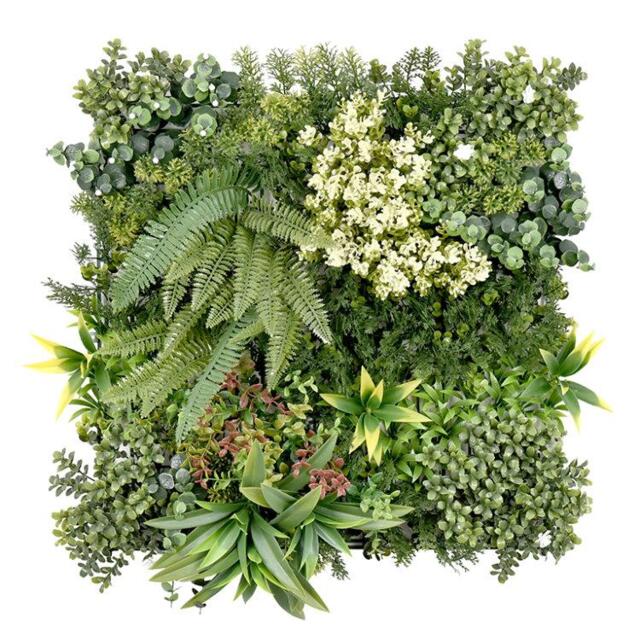 True Products Premium Artificial Living Wall Green Plant Panel 50cm x 50cm - Aurora 'C'