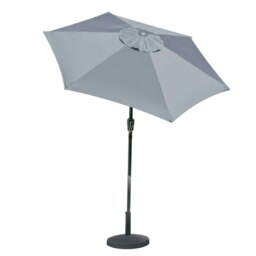 GardenKraft 2M Parasol Crank & Tilt 6 Ribs Charcoal Grey