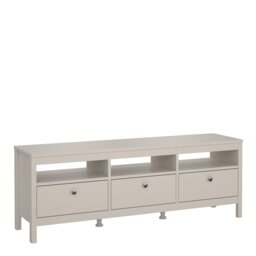 Madrid TV Unit 3 Drawers in Cashmere Grey Cashmere One Size 1