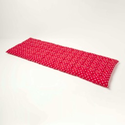 Homescapes Garden Bench Cushion Luxury 3 Seater Cotton Polka Dot Indoor Outdoor Seat Pad Red 143 x 48 cm 1