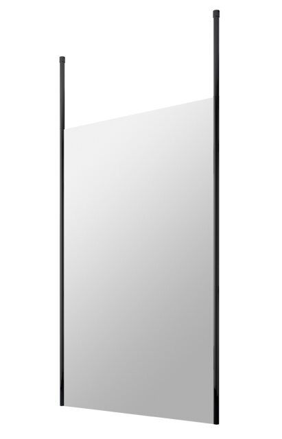 "Balterley Contemporary Wetroom Screen Aluminium - "" Wetroom Screen - WRSF006 Black Matt Black"