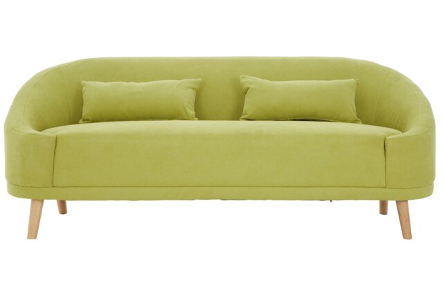 Orsina Comfortable Green Linen Sofa, Contemporary Seater Sofa For Livingroom, Stylish Mid Century Sofa For Bedroom