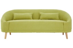 Orsina Comfortable Green Linen Sofa, Contemporary Seater Sofa For Livingroom, Stylish Mid Century Sofa For Bedroom