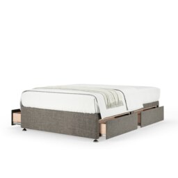 Signature Platinum 2000 Pocket Sprung Slate Linen 4 Drawer Divan Set Small Double
