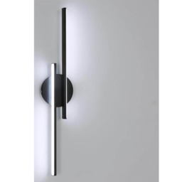 Modern Linear LED Wall Light 60cm Cool White 6500K Black