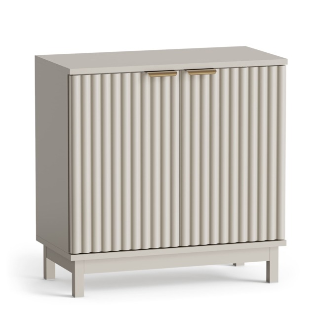 Vonhaus Victoria Stone Bathroom Storage Cabinet with Fluted Texture Doors