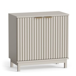 Vonhaus Victoria Stone Bathroom Storage Cabinet with Fluted Texture Doors