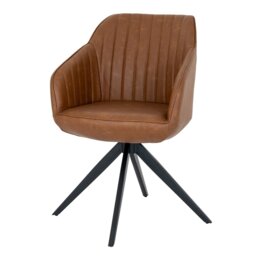 Uppsala Tan Indoor Dining Chair - Metal - L59 x W54 x H81 cm - Brown