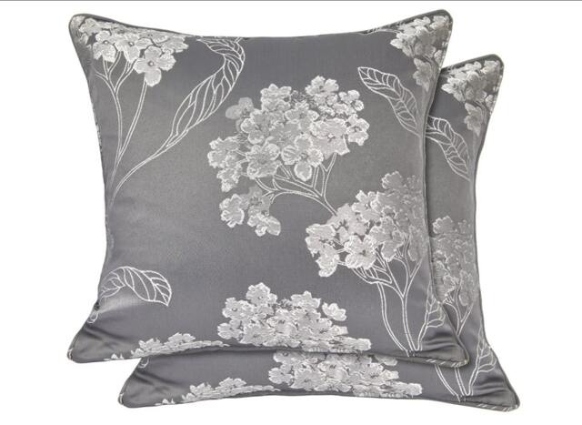 English Garden Cushion Cover Grey Grey Grey