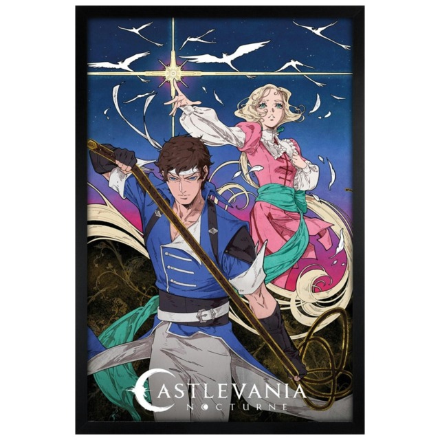 Black Wooden Framed Castlevania Maxi Poster Multi