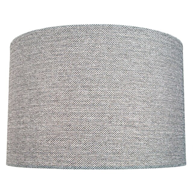 Modern and Sleek 35cm Width Light Grey Linen Fabric Drum Lamp Shade 60w Maximum Grey Grey 1