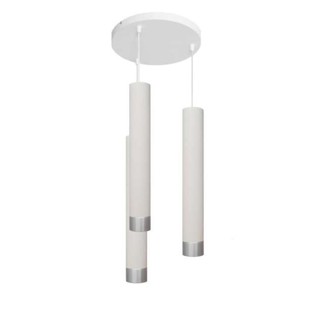 Tuba Cluster Pendant Ceiling Light White, Chrome 30cm