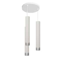 Tuba Cluster Pendant Ceiling Light White, Chrome 30cm