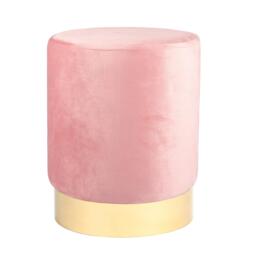 Harbour Housewares Round Velvet Foot Stool - Pink - Modern Dressing Table Pouffe Footstool Vanity Seats Vanity Chair Pouf