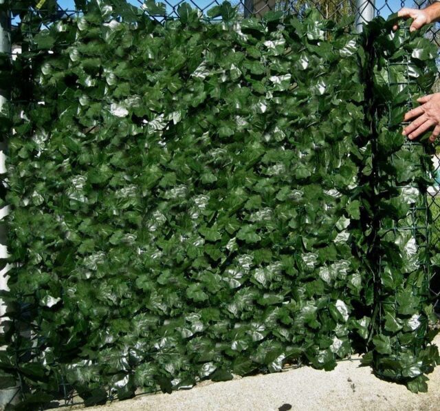 Best Artificial 3m x 1.5m English Ivy Leaf Screening Hedging Roll (Three 3m x 0.5m rolls) - UV Protected Green 1
