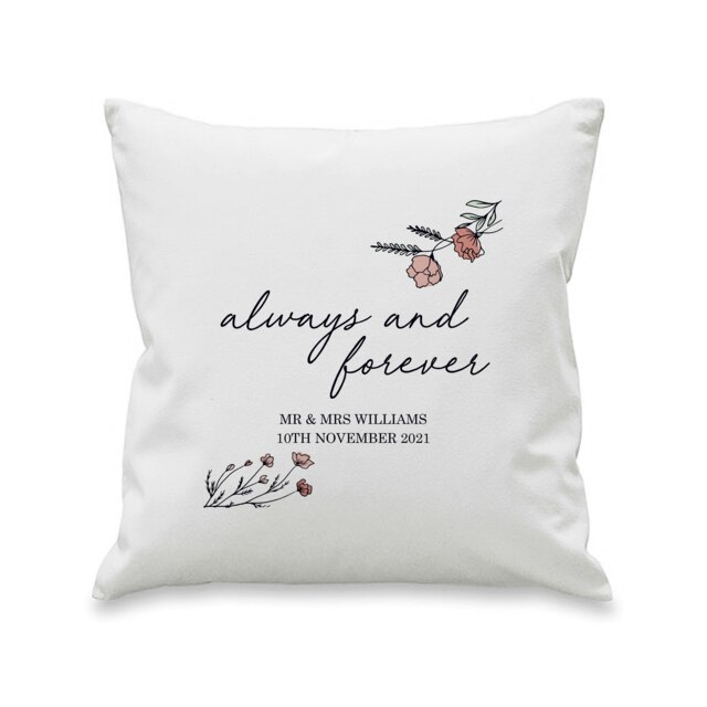 Personalised Always and Forever Cushion White
