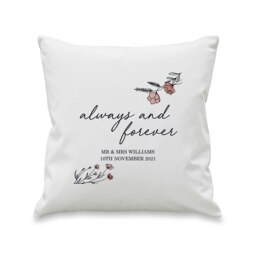 Personalised Always and Forever Cushion White