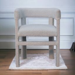 Artisan Furniture Solid Wood White Boucle Occasional Chair