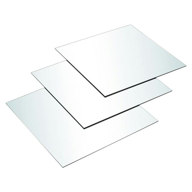 Living and Home Acrylic Adhesive Wall Mirror Tiles 3pcs - 40cm*40cm