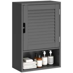 HOMCOM Bathroom Cabinet, Wall Mounted Storage Cabinet with Adjustable Shelves and Soft-Close Door, Toilet Storage Cupboard for Bathroom, Living Room, 40 x 20 x 60 cm, Black Black