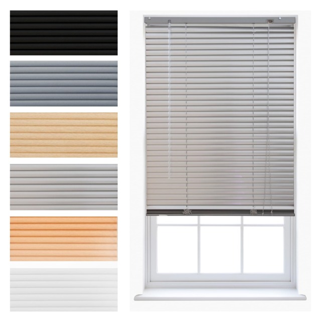 FURNISHED Made to Measure Venetian Aluminium Window Blinds Custom Fit, Easy Install and Modern Light Control Silver Silver Aluminium (W) 135cm x (L) 150cm