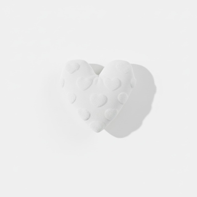 Heart Shaped Teddy Fleece Cushion Ultra Soft Plush Decorative Pillow White