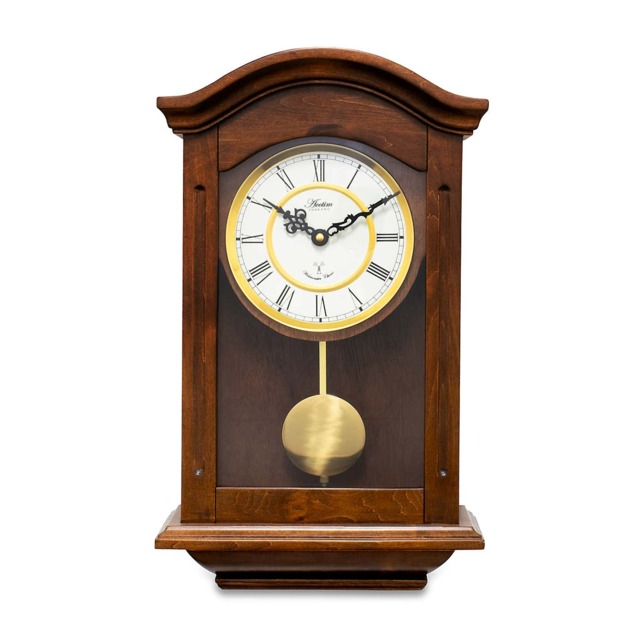 Acctim Thorncroft Pendulum Wall Clock Radio Controlled Hourly Westminster Chime Carved Dark Wood