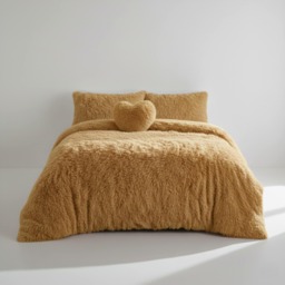 Super Fluffy Duvet Cover Ultra Soft, Cloud-Like Comfort Snug Sleep Yellow Double