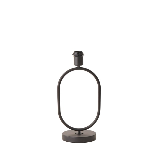 ValueLights Antonia Matte Black Metal Oval Table Lamp Base Only